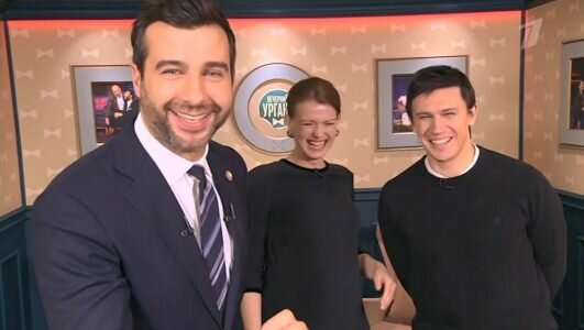 Вечерний Ургант Софья Эрнст и Леонид Бичевин 8.01.2020